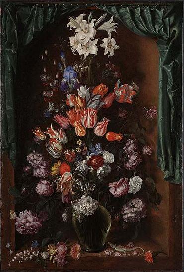 Jacob de Gheyn II Vase of Flowers with a Curtain oil painting image